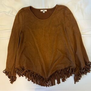 Ya Los Angeles Brown Fringe Blouse